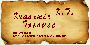 Krasimir Tošović vizit kartica